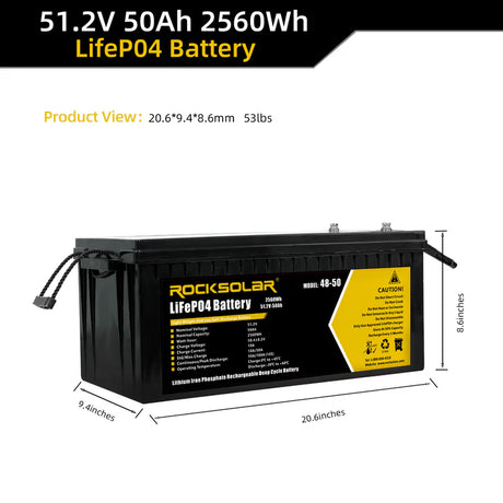 dimension of lifepo4 battery 48v​