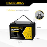 lifepo4  deep cycle battery dimension 