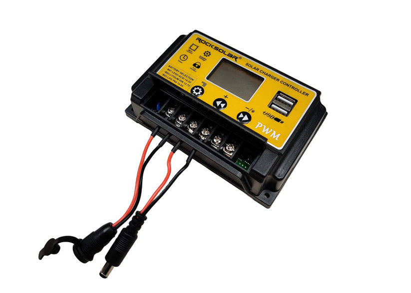 ROCKSOLAR 50W 12V Rigid Solar Panel Basic Kit with PWM Controller